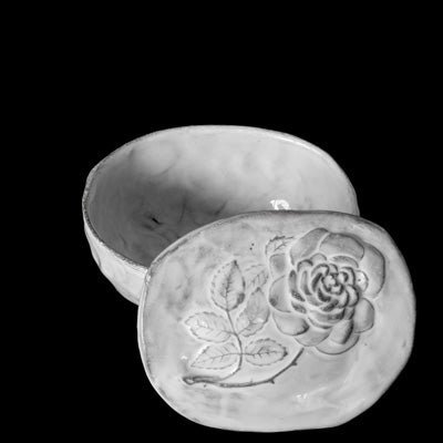 Astier de Villatte Box with Rose Lid