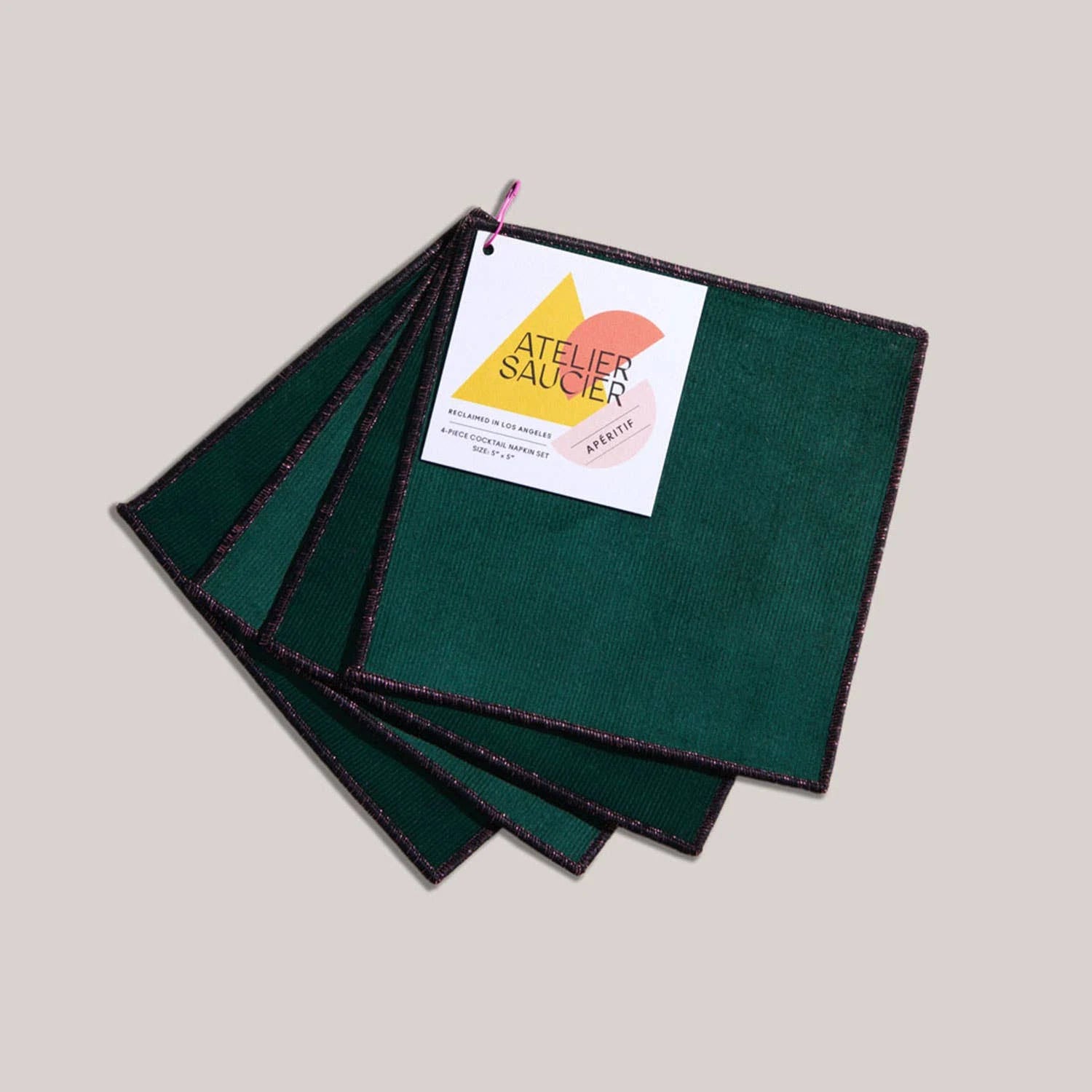 4 Piece Cocktail Napkin Set