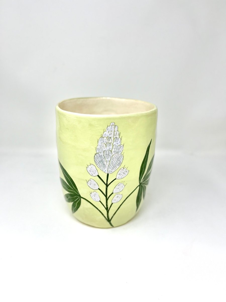 Small Ceramic Vase with Flowers 7"high x 5.5"diameter - Homebody Denver