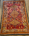 Vintage Wool Gabbeh Rug, Pink with Navy, Ochre, and Orange Pattern 85" x 60" - Homebody Denver
