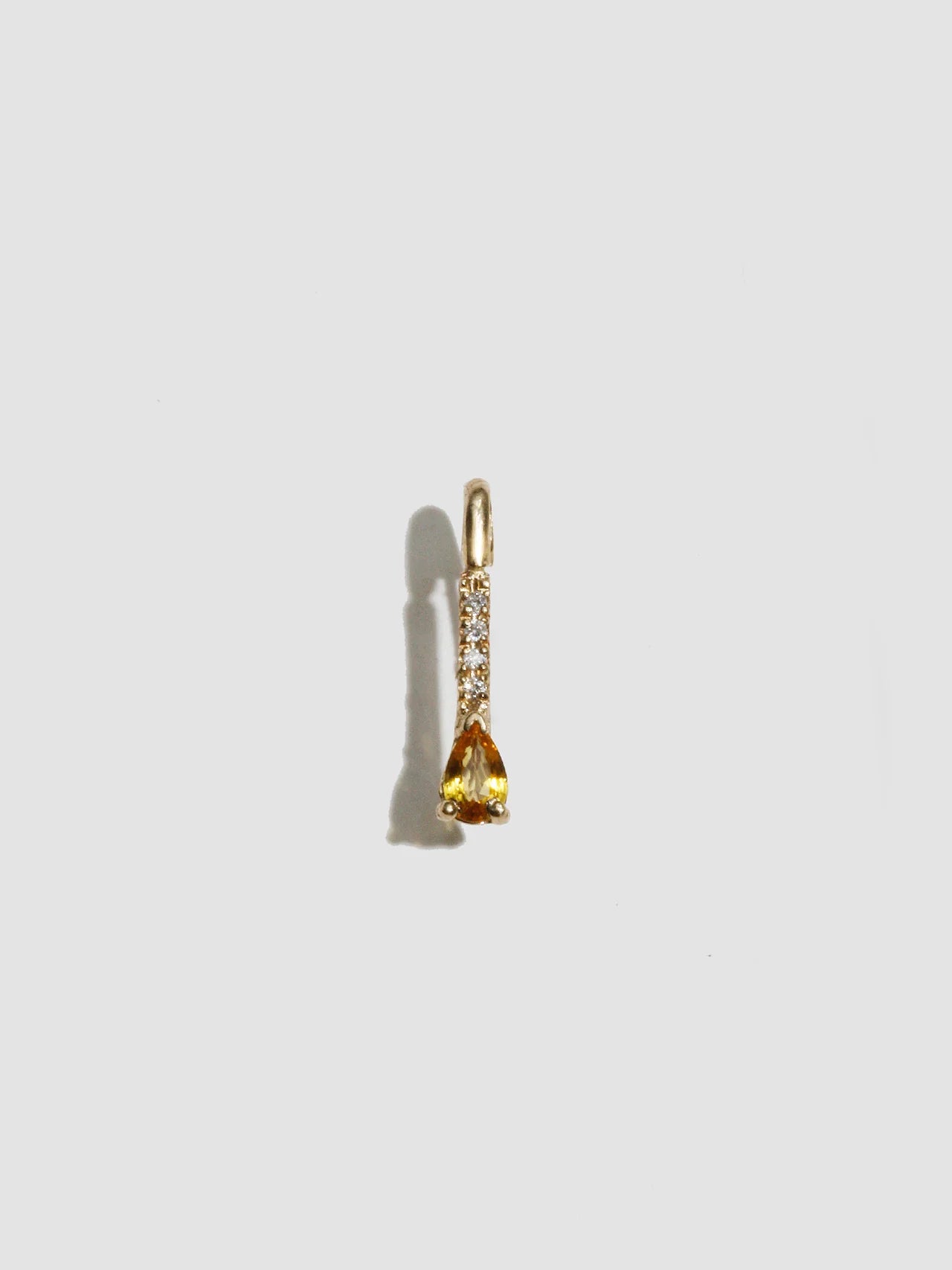 Loren Stewart Single Mini Gem + Diamonds Safety Pin Earring 14kt. YG