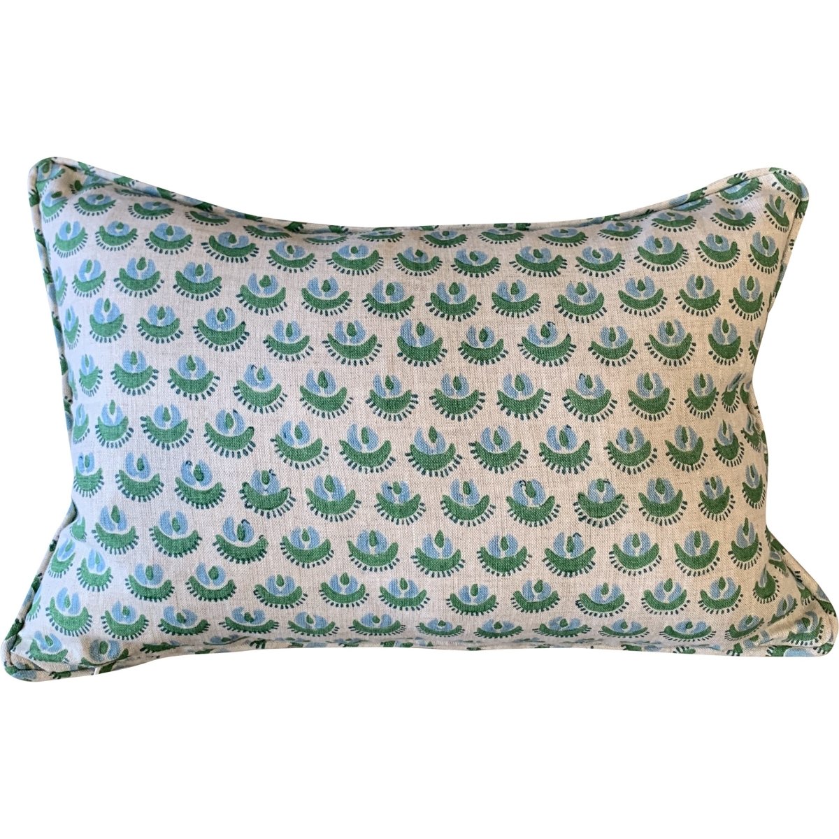 Block Printed Linen Cushion 30 x 45cm