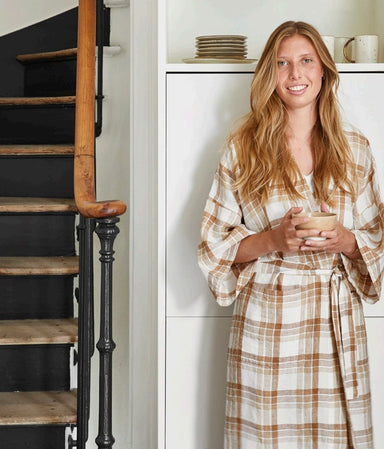 100% Washed Linen Kimono Robe - OS - Homebody Denver