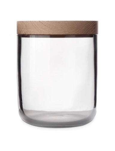 15x17cm Glass Pot with 2cm Oak Lid - Homebody Denver