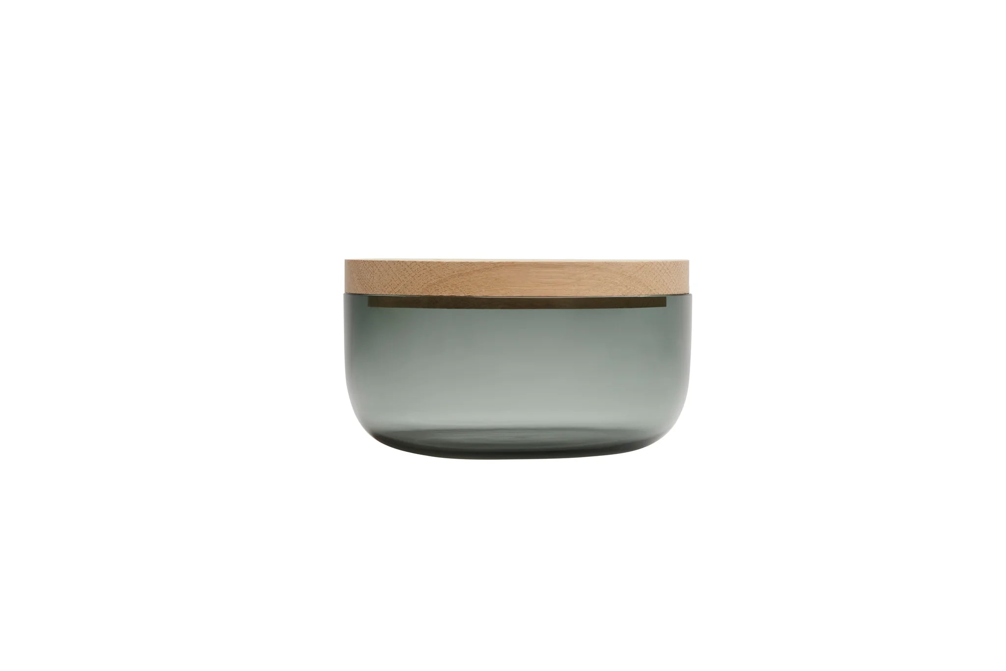 15x7cm Glass Pot with 2cm Oak Lid - Homebody Denver