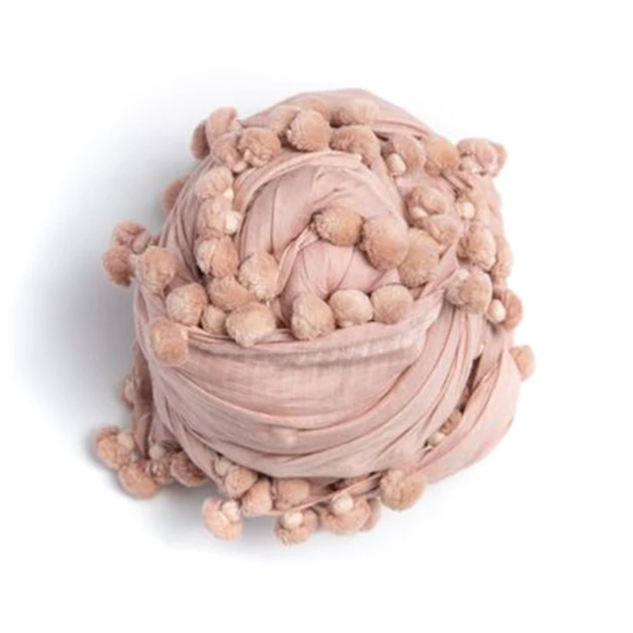Matta NY Dupatta Plain Shawl with Poms Poms