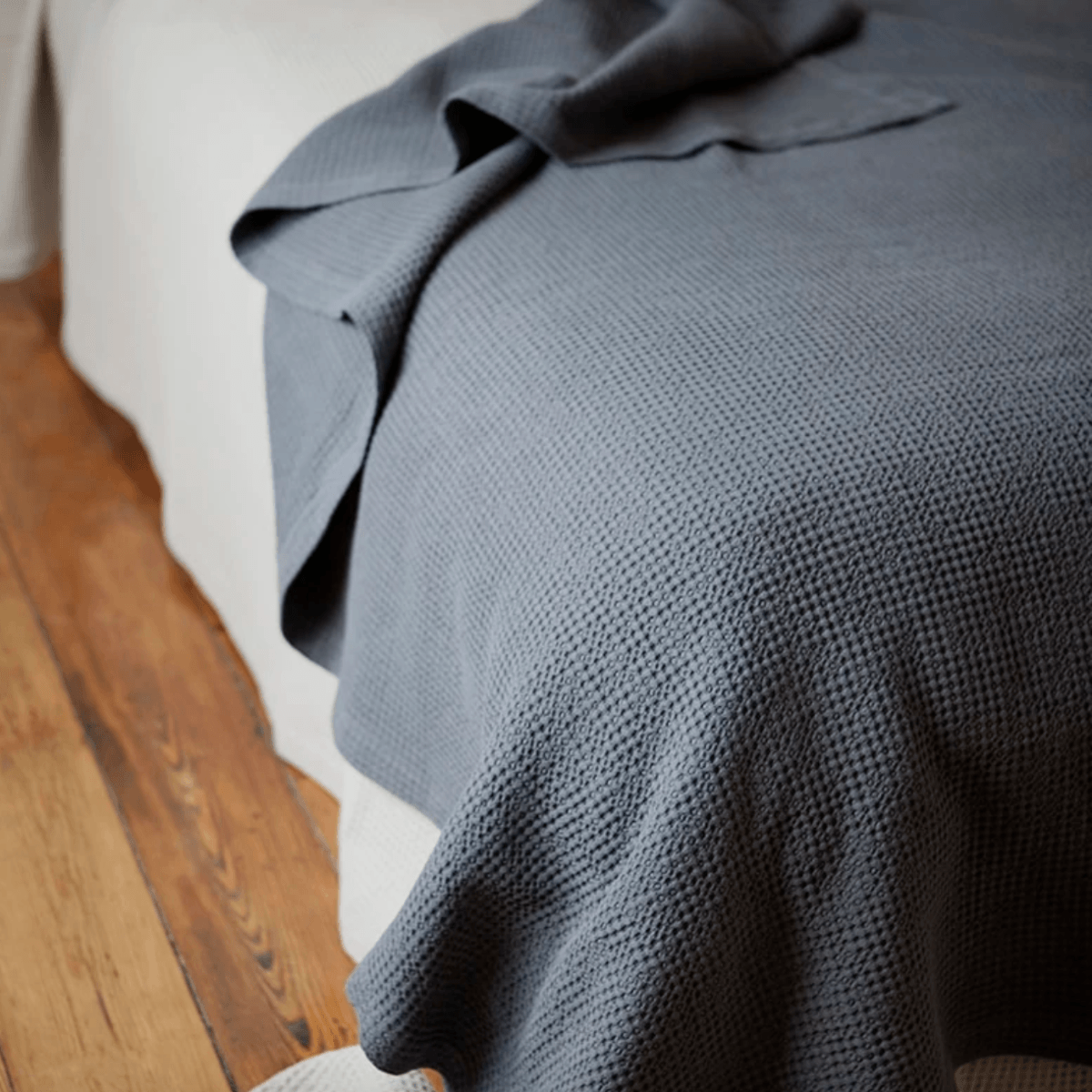 Mungo Bed Blanket Cotton Cobble Weave