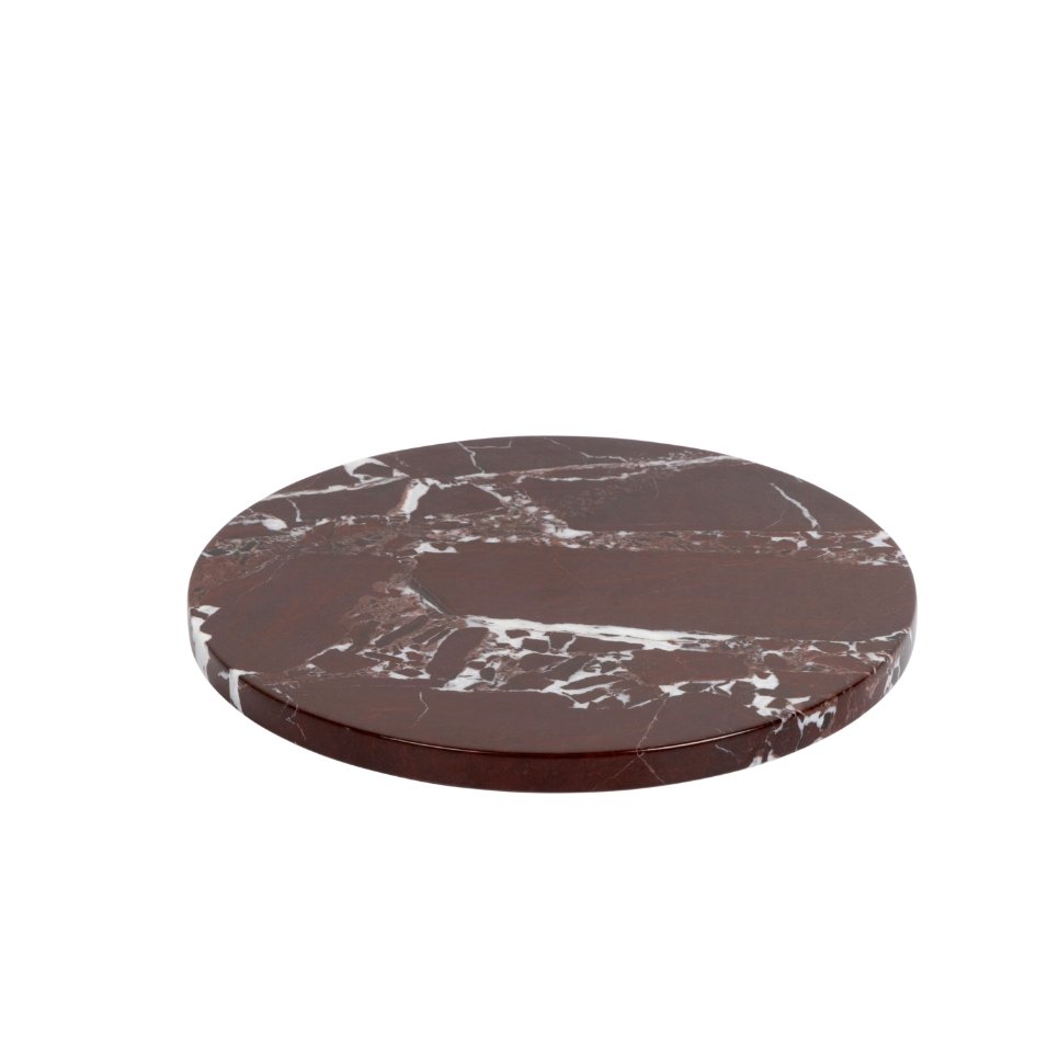 Burgundy Marble Round Platter S