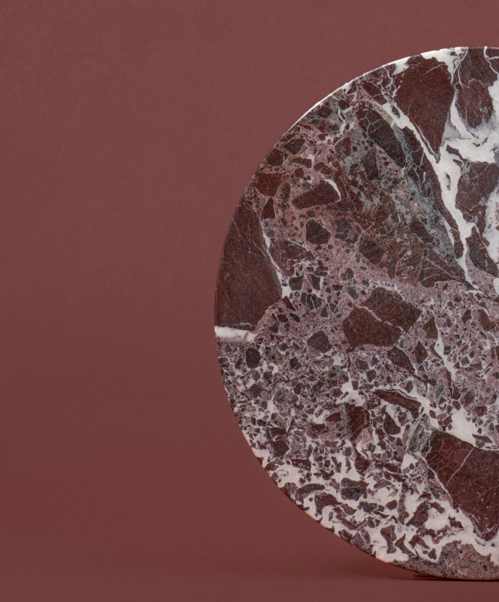 Burgundy Marble Round Platter S