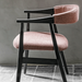 Armchair Faye Reclaimed Blackened Teak Upholstered in Rose Fabric