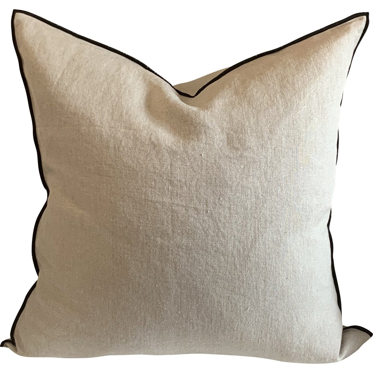 Maison de Vacances Cushion Vice Versa Black Line Stone Washed Linen 65 x 65 cm - Homebody Denver