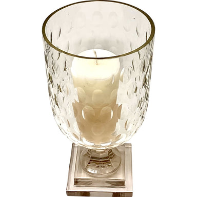 Egg Cut Glass Hurricane - Homebody Denver