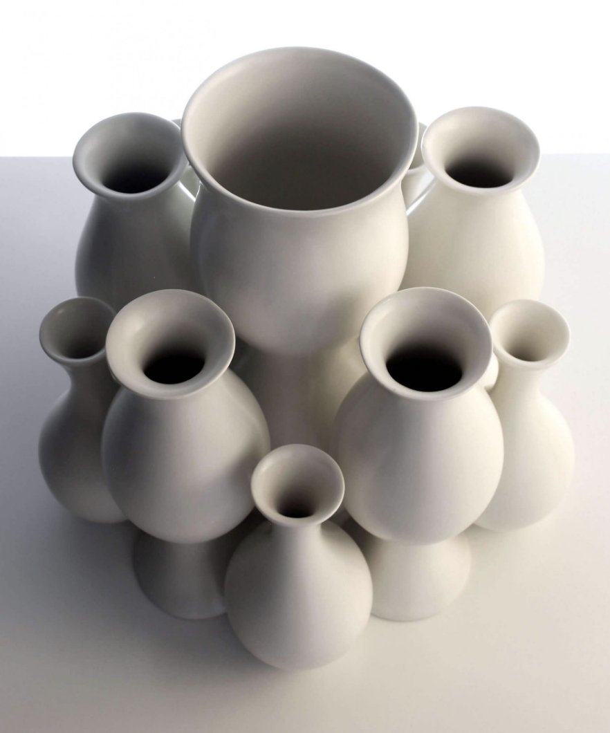 Eva Centerpiece, 11 Part, Ivory Porcelain - Homebody Denver