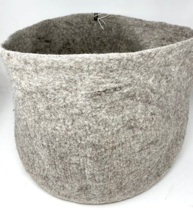 Felted Wool Round Storage Container M 13"dia. x 11"high - Homebody Denver