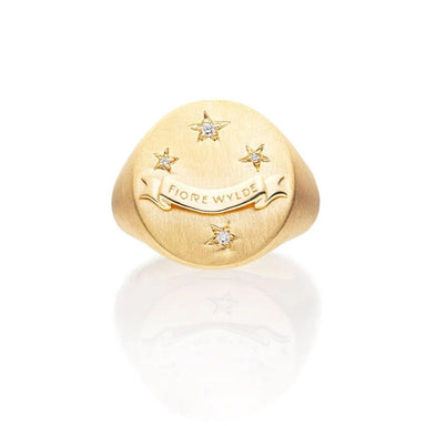 Fiore Wylde Stella Signet Ring, 18kt. Yellow Gold with Diamonds - Homebody Denver