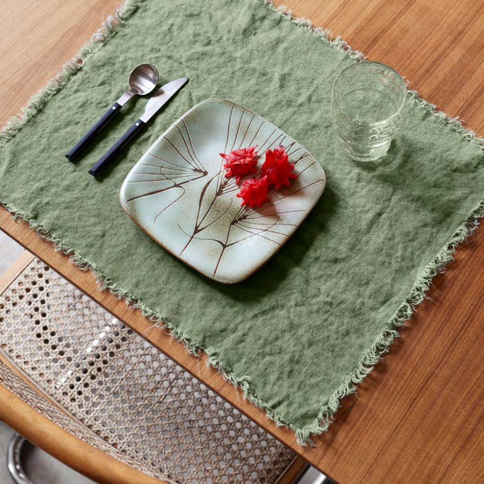 Fringed Linen Table Mat - Homebody Denver