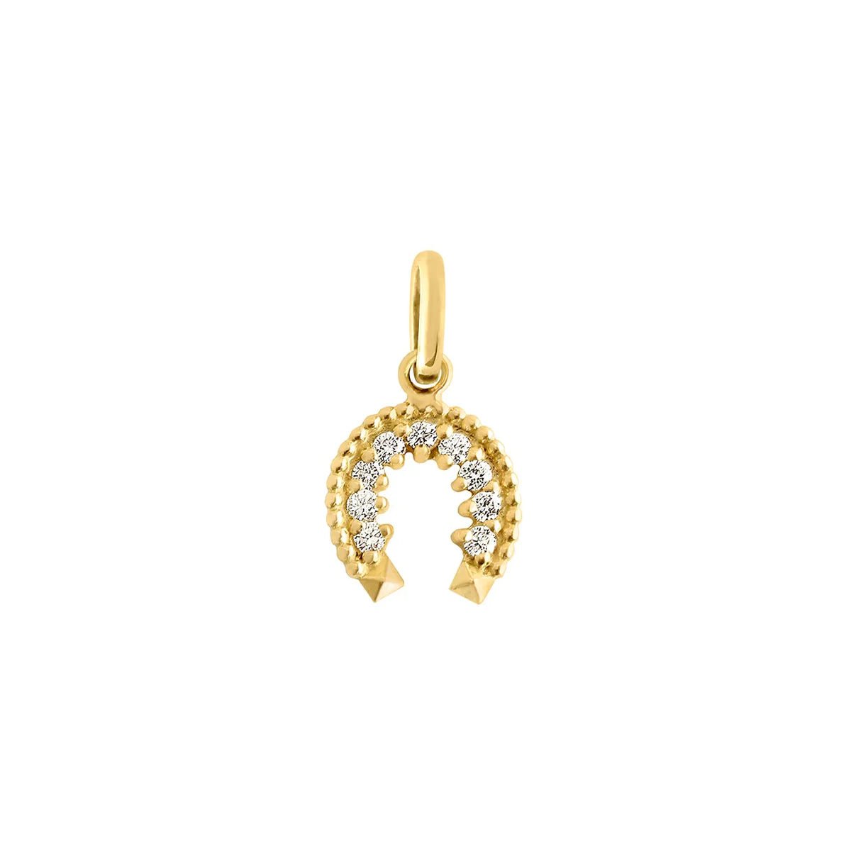 Gigi Clozeau Horseshoe 9 Diamond Pendant 18kt. - Homebody Denver