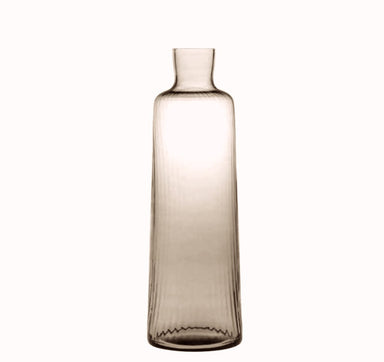 Glass Bottle, Pleated with Top 12" high x 4"dia - Homebody Denver