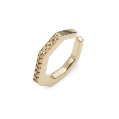 Hirotaka Single Octagon Diamond Ear Cuff S - Homebody Denver