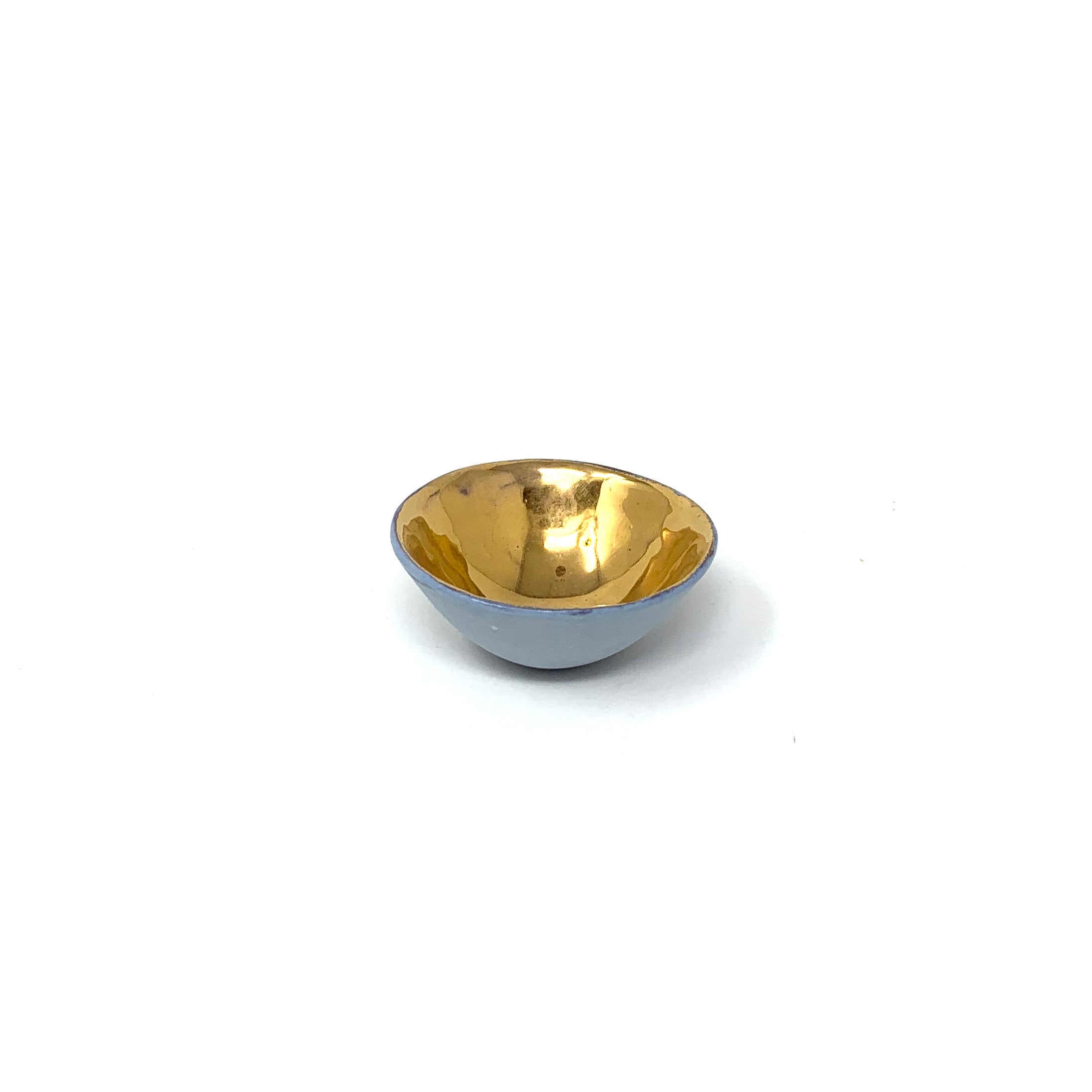 Porelain Bowl Gold Interior and Matte Exterior 2.5" Diameter