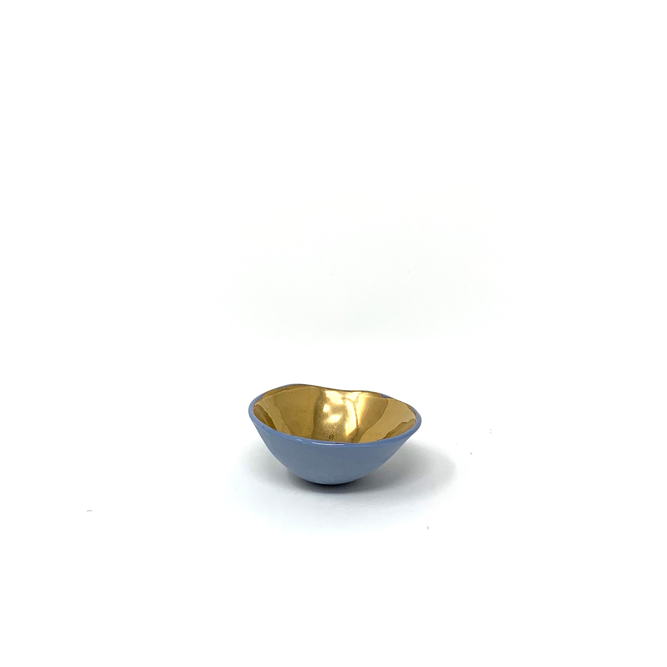 Porelain Bowl Gold Interior and Matte Exterior 2.5" Diameter