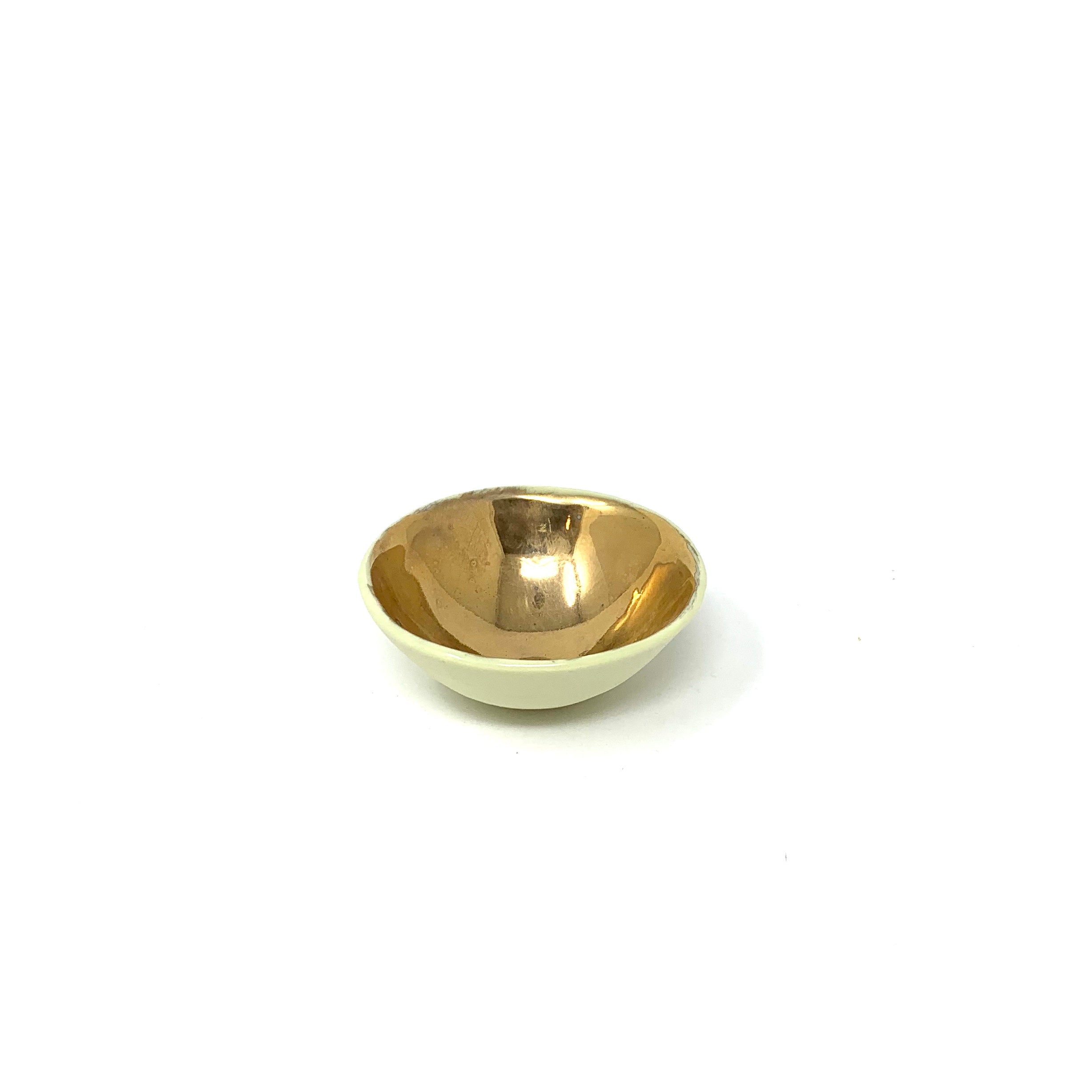 Porelain Bowl Gold Interior and Matte Exterior 2.5" Diameter