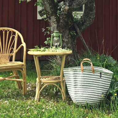 Kiondo Market Basket, Thin Light Green Stripes, Large - Homebody Denver