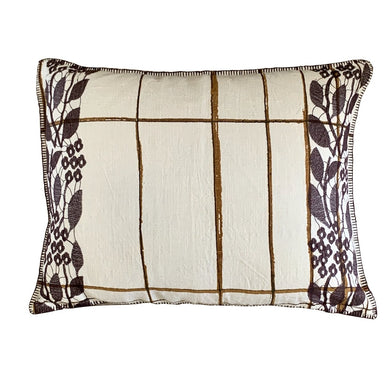 Linen Cotton Floral Stripes Cushion 20" x 28" - Homebody Denver