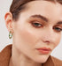 Lito Pair of 14K Yellow Gold "Generosity" Medium Chain Hoop Earrings with Green Agate - Homebody Denver