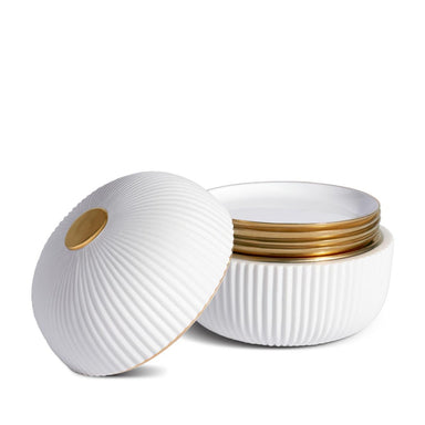L'Objet Iconic Porcelain Box with Four Canapé Plates - White - Homebody Denver