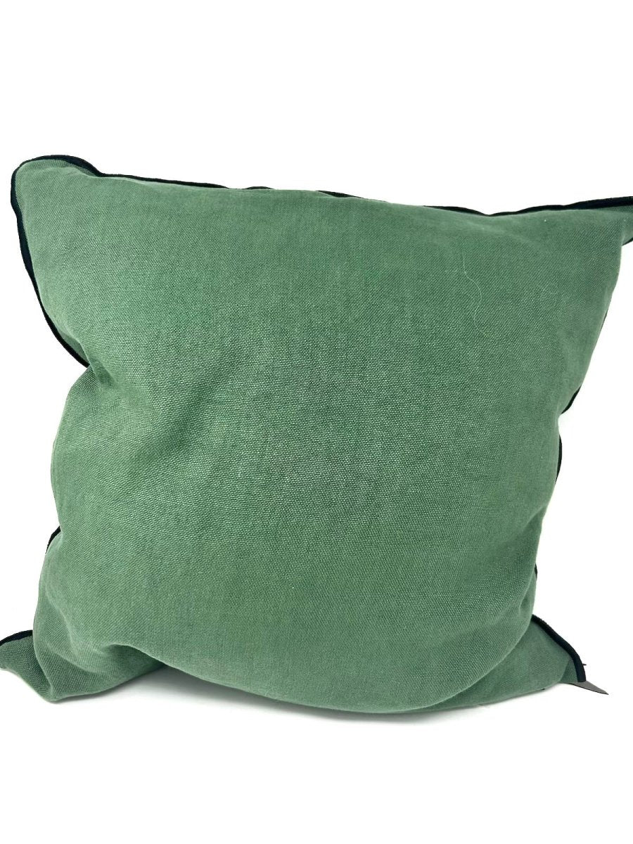 Maison de Vacances Cushion Vice Versa Black Line Stone Washed Linen 50 x 50 cm - Homebody Denver