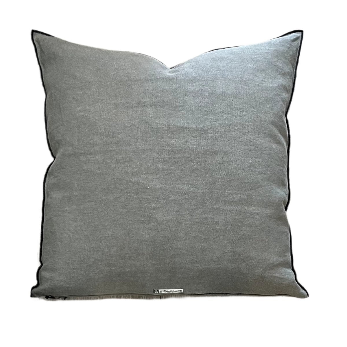 Maison de Vacances Cushion Vice Versa Black Line Stone Washed Linen 65 x 65 cm - Homebody Denver