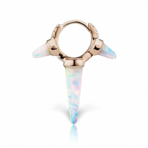Maria Tash Single 6.5mm Triple Long Opal Spike Diamond Eternity Clicker - Homebody Denver