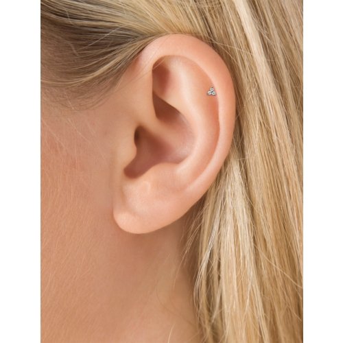 Maria Tash Single Diamond Trinity Threaded Stud Earring - Homebody Denver