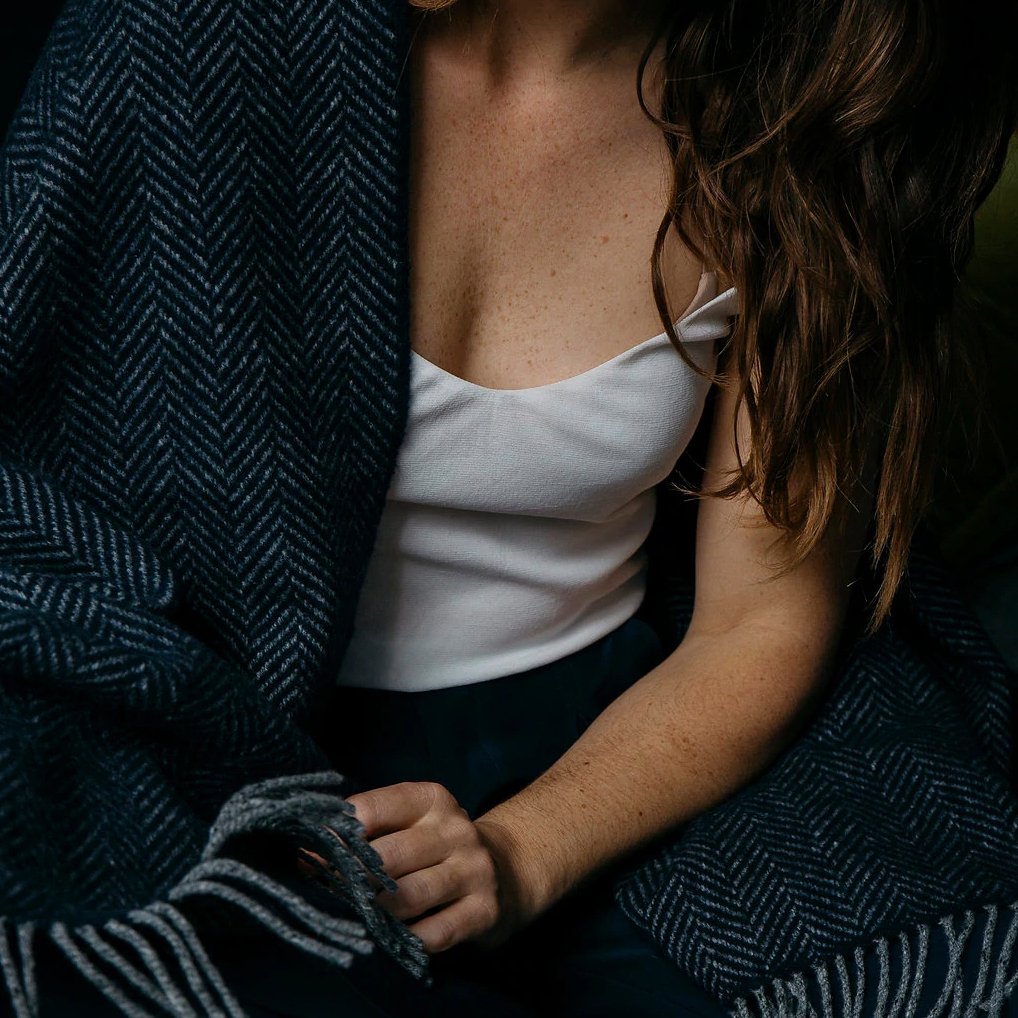 Merino/Cashmere Herringbone Throw - Homebody Denver