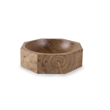 Modernist Acacia Wood Octangular Bowl Medium - Homebody Denver