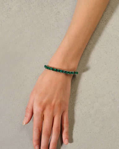 Nakard Tennis Bracelet 5mm Square in Green Onyx - Homebody Denver