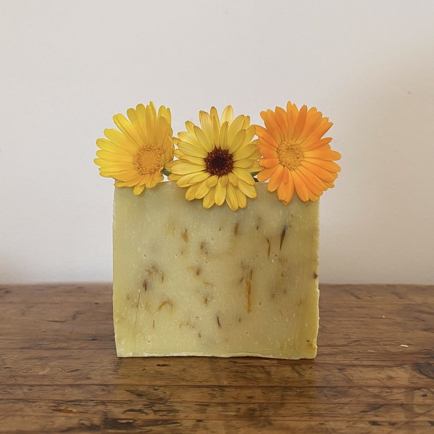 Olive Oil Bar Soap in a Cambric Exfoliating Pouch - Homebody Denver