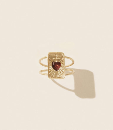 Pascale Monvoisin, L'Amour Garnet Ring, 9karat Yellow Gold - Homebody Denver