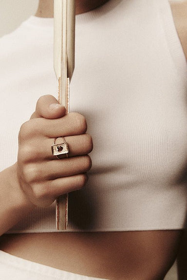 Pascale Monvoisin, L'Amour Garnet Ring, 9karat Yellow Gold - Homebody Denver