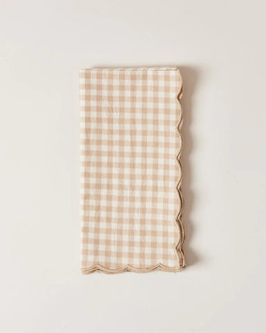 Petite Gingham Scalloped Napkins, Set of 4 - Homebody Denver