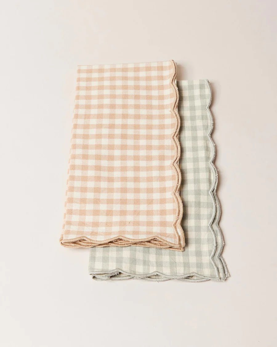 Petite Gingham Scalloped Napkins, Set of 4 - Homebody Denver