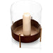 Round Hurricane on Bronze Base with Gold Feet and Gold Luster Glass - Homebody Denver