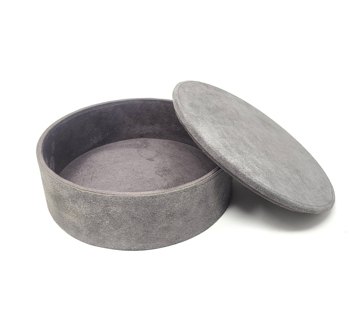 Round Leather Boxes in Calf Leather, Set of 2 - Homebody Denver