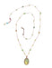 Short Tibetan Necklace with Semi Precious and Pendant Stone VVV - Homebody Denver