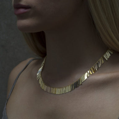Sia Taylor 18K Rainbow Gold Sunset Fringe Full Necklace - Homebody Denver