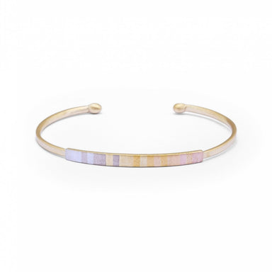 Sia Taylor 18K Yellow & Rainbow Gold Horizon Faceted Cuff - Homebody Denver