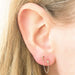 Single Extra Petit Diamond Moon and Star Mini Chain Double Earring, 14kt Rose Gold - Homebody Denver