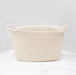Small Handmade White Sisal Basket with Handles - Homebody Denver
