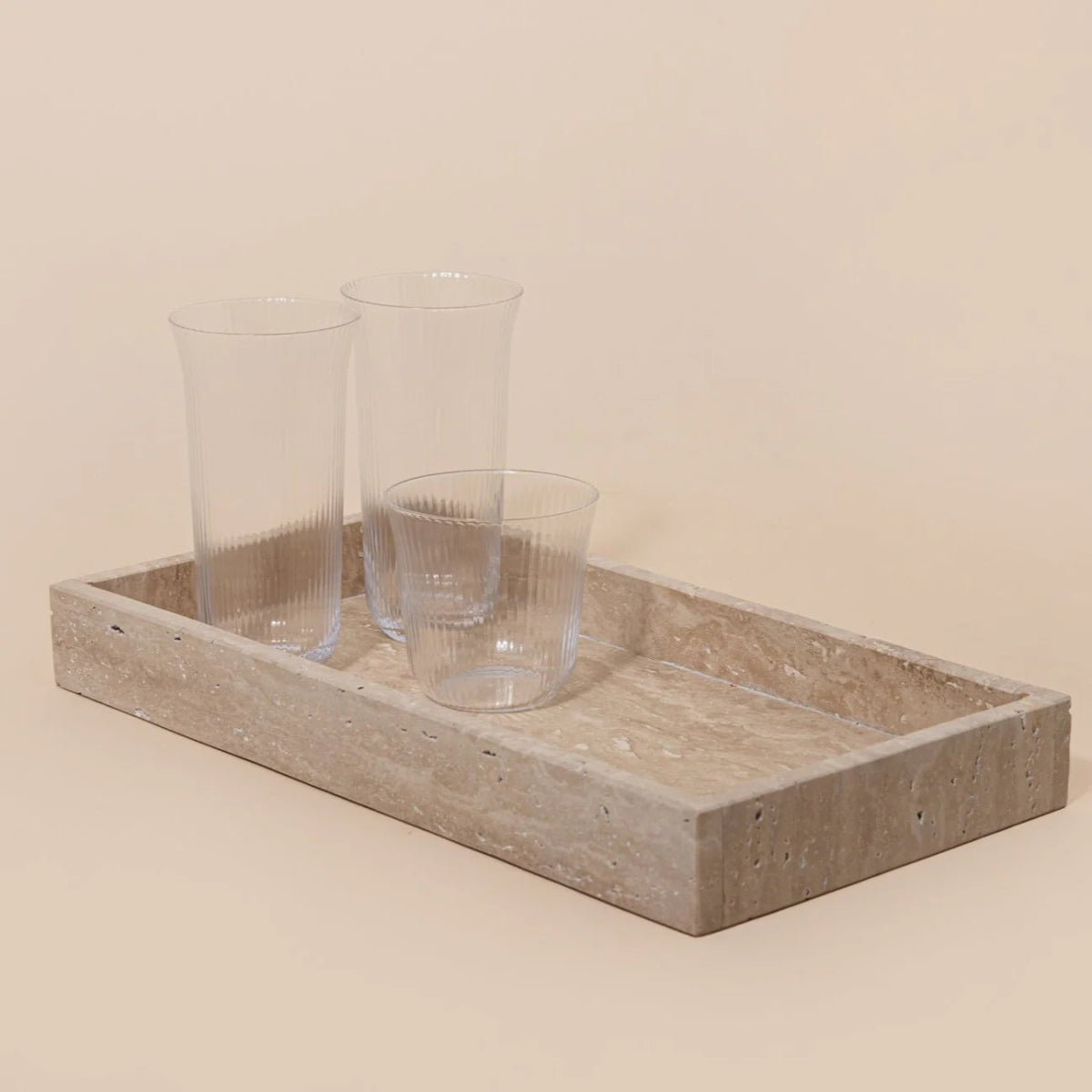 Travertine Rectangular Tray - Homebody Denver